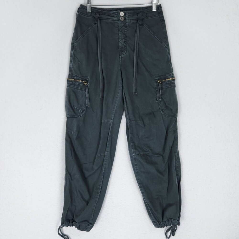 Pilcro Pants Womens 25 Gray High Rise Wide Leg Baggy Cargo Jogger Anthropologie
